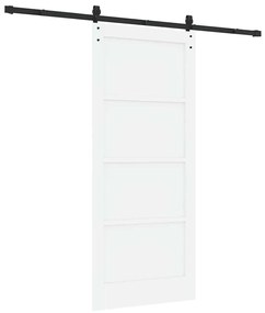vidaXL Συρόμενη Πόρτα Λευκό και μαύρο 86 x 198.5 cm