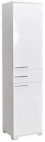 Ντουλάπα Chad με συρτάρια λευκό gloss 45x40x188εκ 45x40x188 εκ.