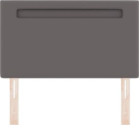 vidaXL LED κεφαλάρι Γκρι 90 cm Τεχνητό Δέρμα