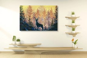 Εικόνα καλλιτεχνική ζωγραφική του δάσους - 90x60