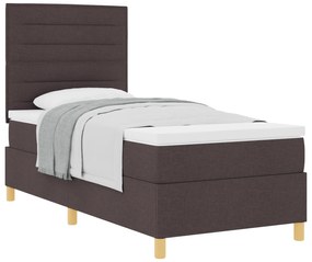 vidaXL Κρεβάτι με Στρώμα Σκούρο Καφέ 80x200 cm Ύφασμα