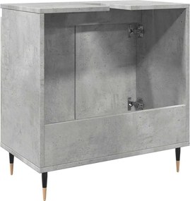 vidaXL Ντουλάπι Μπάνιου Γκρι Σκυροδεμ. 58 x 33 x 60 εκ. Επεξεργ. Ξύλο