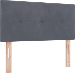 vidaXL Κρεβάτι box spring με στρώμα Σκούρο Γκρι 80 x 200 cm Βελούδο