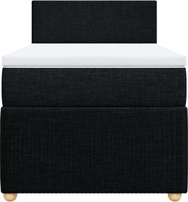 vidaXL Κρεβάτι Boxspring με Στρώμα Μαύρο 90x200 εκ. Υφασμάτινο