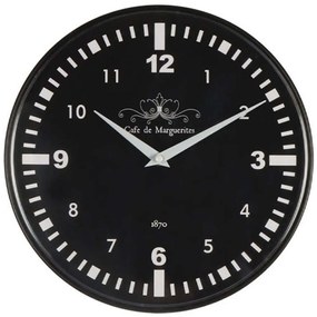Ρολόι Τοίχου 15-00-94230 Φ30,5x5cm Black Marhome Metal, Plastic