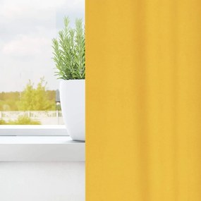 vidaXL Κουρτίνες Μαύρης Ύφανσης με Δαχτυλίδια 2 τμχ. Μουσταρδί