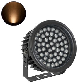 GloboStar FLOOD-NEVA 90397 Προβολέας Wall Washer για Φωτισμό Κτιρίων LED 54W 4590lm 30° DC 24V Αδιάβροχο IP65 L24.5 x W24.5 x H14.7cm Αρχιτεκτονικό Πορτοκαλί 2200K - Μαύρο - 3 Years Warranty