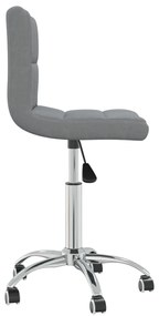 vidaXL Καρέκλα Τραπεζαρίας Περιστρεφόμενη Ανοιχτό Γκρι Υφασμάτινη