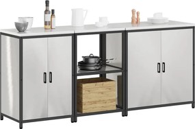vidaXL Σετ Αποθήκευσης Κουζίνας HATTEM 3 pcs Ασημί Ανοξείδωτο Ατσάλι