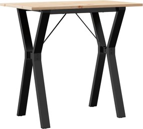 vidaXL Τραπέζι Τραπεζαρίας Πλαίσιο Υ Μασίφ Πεύκο/Ατσάλι