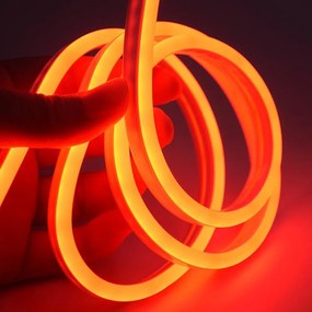 Αδιάβροχη Led Ταινία Neon 12V 5m με Τροφοδοτικό Πορτοκαλί IP65 RZ-0026