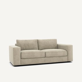Καναπές 3 θέσεων compact από λινό βελούδο, SKANDER