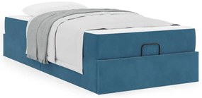 vidaXL Σκελετός Κρεβατιού με στρώμα Μπλε 100 x 200 cm Βελούδο