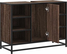 vidaXL Ντουλάπι Μπάνιου Νιπτήρα Καφέ Δρυς 80 x 33 x 60 εκ. Επεξ. Ξύλο