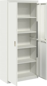 vidaXL Ντουλάπι αποθήκευσης Λευκός 90 x 40 x 200 εκ Ατσάλι