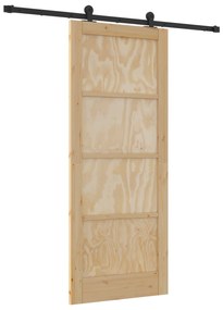 vidaXL Συσρόμενη Πόρτα με Σετ Εξαρτημάτων 83x202 εκ. Ξύλο Μασίφ Πεύκου