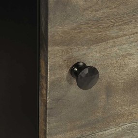 Κομοδίνα 2 τεμάχια ανοιχτό γκρι 40x33x46 cm μασίφ ξύλο Mango - Γκρι