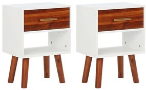 vidaXL Κομοδίνα 2 τεμ. 40 x 30 x 57 εκ. από Μασίφ Ξύλο Ακακίας
