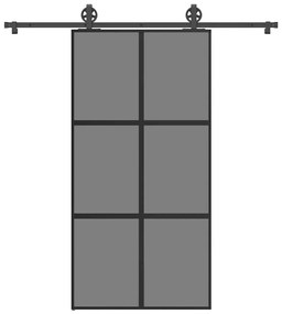 vidaXL Συρόμενη πόρτα με σετ υλικού 102,5x205 cm από γυαλί&Αλουμίνιο