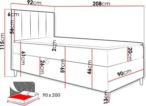 Επενδυμένο κρεβάτι Junior Maja I-Mauro-Deksia-90 x 200