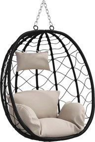 vidaXL Κρεμαστή καρέκλα αυγό Taupe 91,5 x 54,5 x 107 εκ