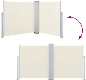 vidaXL Σκίαστρο Πλαϊνό Συρόμενο Κρεμ 120 x 1000 εκ.