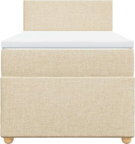 vidaXL Κρεβάτι Boxspring με Στρώμα Κρεμ 80 x 200 εκ. Υφασμάτινο