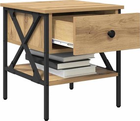 vidaXL Κομοδίνο με συρτάρι artisan δρυς 40 x 42 x 45 εκ.