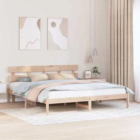 vidaXL Κρεβάτι με κεφαλάρι 180x200 εκ Μασίφ ξύλο πεύκου