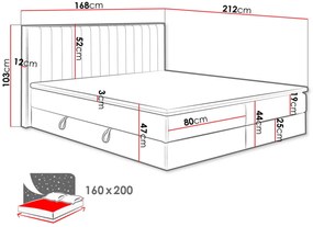 Επενδυμένο κρεβάτι Harmonica-Anthraki-160 x 200