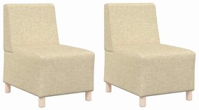 vidaXL Μοναδικός Καναπές χωρίς Χερούλια 2 pcs Κρεμ 55 x 74 x 82 εκ.