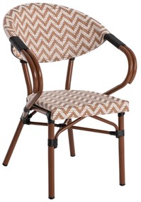 ARMCHAIR ALUMINUM  BAMBOO LOOK BROWN-WHITE56.5x56.5x82 cm.