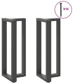 vidaXL Πόδια Τραπεζιού Μπαρ σε Σχήμα Τ, 2 τεμ. Ανθρακί 50x35x(100-101) εκ. Ατσάλι