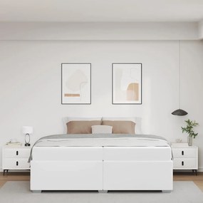 vidaXL Σκελετός Κρεβατιού με στρώμα Λευκό 200 x 200 cm ύφασμα