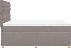 vidaXL Κρεβάτι Boxspring με Στρώμα Taupe 160x200 εκ. Υφασμάτινο