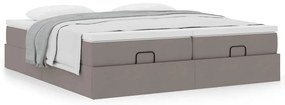VidaXL Οθωμανικό κρεβάτι με στρώματα Taupe 180x200cm ύφασμα