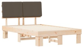 vidaXL Σκελετός Κρεβατιού με Επενδεδυμένο Κεφαλάρι Taupe 120 x 200 cm