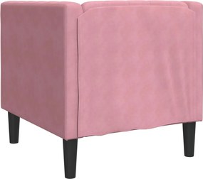 vidaXL Πολυθρόνα Chesterfield Ροζ Βελούδινη