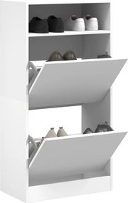 vidaXL Παπουτσοθήκη Λευκή 60 x 34 x 116 εκ. από Επεξεργασμένο Ξύλο
