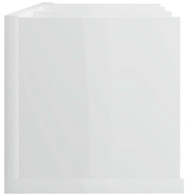 vidaXL Ράφι Τοίχου για CD Γυαλιστερό Λευκό 75x18x18 εκ. από Επεξ. Ξύλο