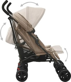 vidaXL Καρότσι Διδύμων Taupe Ατσάλινο