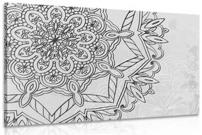 Εικόνα Mandala σε χειμερινό μοτίβο σε μαύρο & άσπρο - 60x40