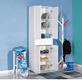 Ντουλάπα ρούχων Diamond Megapap δίφυλλη σε χρώμα λευκό 60x40x187εκ.