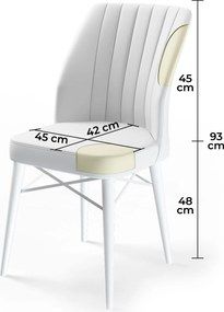 Καρέκλα 6τμχ Καπουτσίνο / Μαύρο FLEX 45x42x93