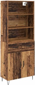 vidaXL Highboard με συρτάρι 2 pcs Παλιό ξύλο Επεξεργασμένο ξύλο