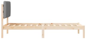 vidaXL Σκελετός Κρεβατιού με Επενδεδυμένο Κεφαλάρι Ανοιχτό γκρι