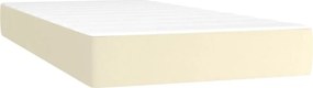 vidaXL Κρεβάτι Boxspring με Στρώμα Κρεμ 80 x 200 εκ. Συνθετικό Δέρμα
