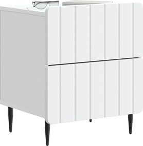 vidaXL Κομοδίνο 2 τεμ. Λευκό 43 x 34,5 x 49,5 εκ Επεξεργασμένο Ξύλο