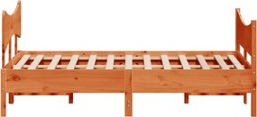 vidaXL Σκελετός Κρεβ. Χωρίς Στρώμα Καφέ Κεριού 150x200 εκ Μασίφ Πεύκο