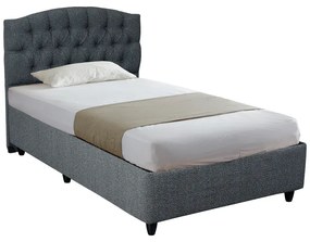 Κρεβάτι Lanse pakoworld μονό με αποθηκευτικό χώρο μπουκλέ ανθρακί 120x200εκ